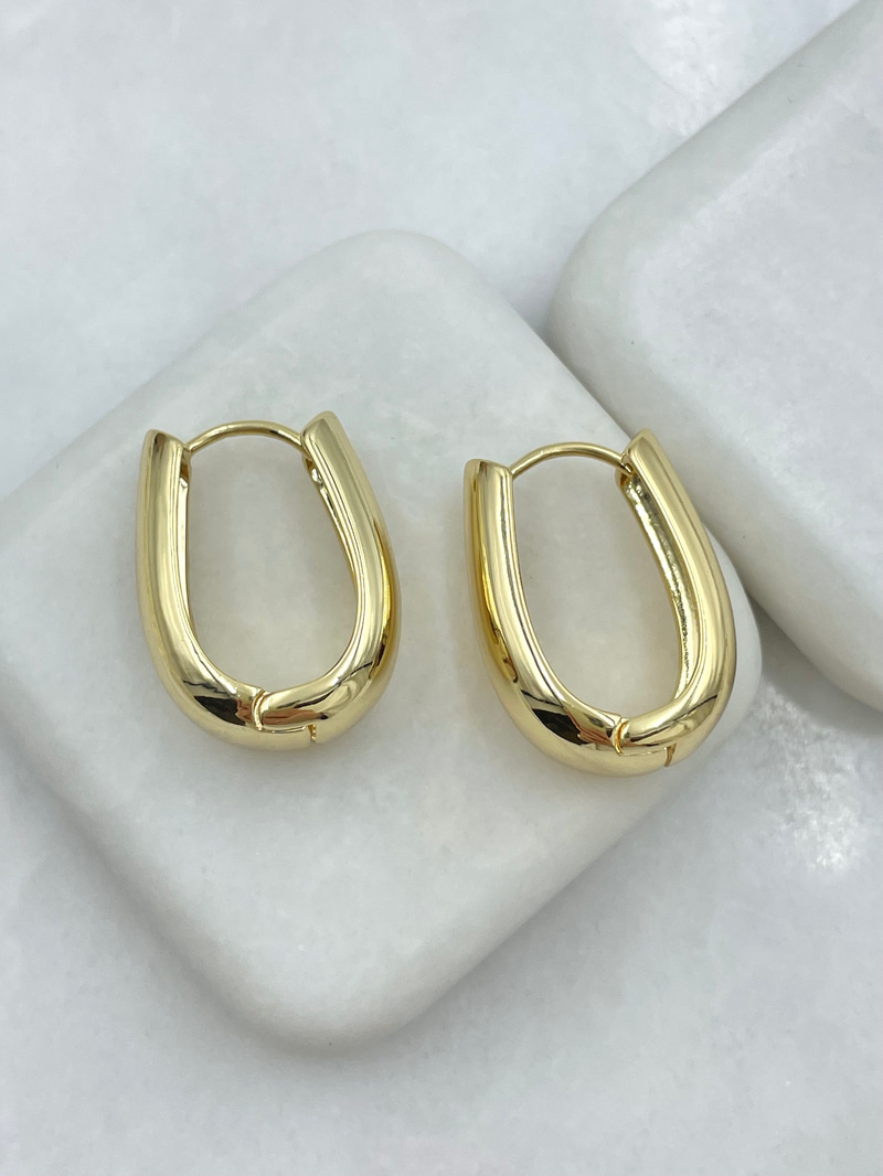 Özel Seri Bombe Kesim U Küpe 2.5 cm Gold
