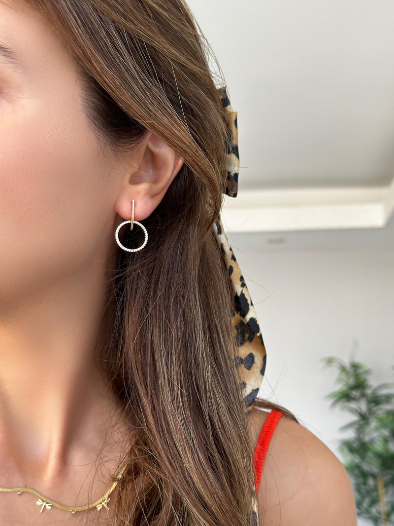 Özel Seri Halka Sallantılı Minimal Küpe
