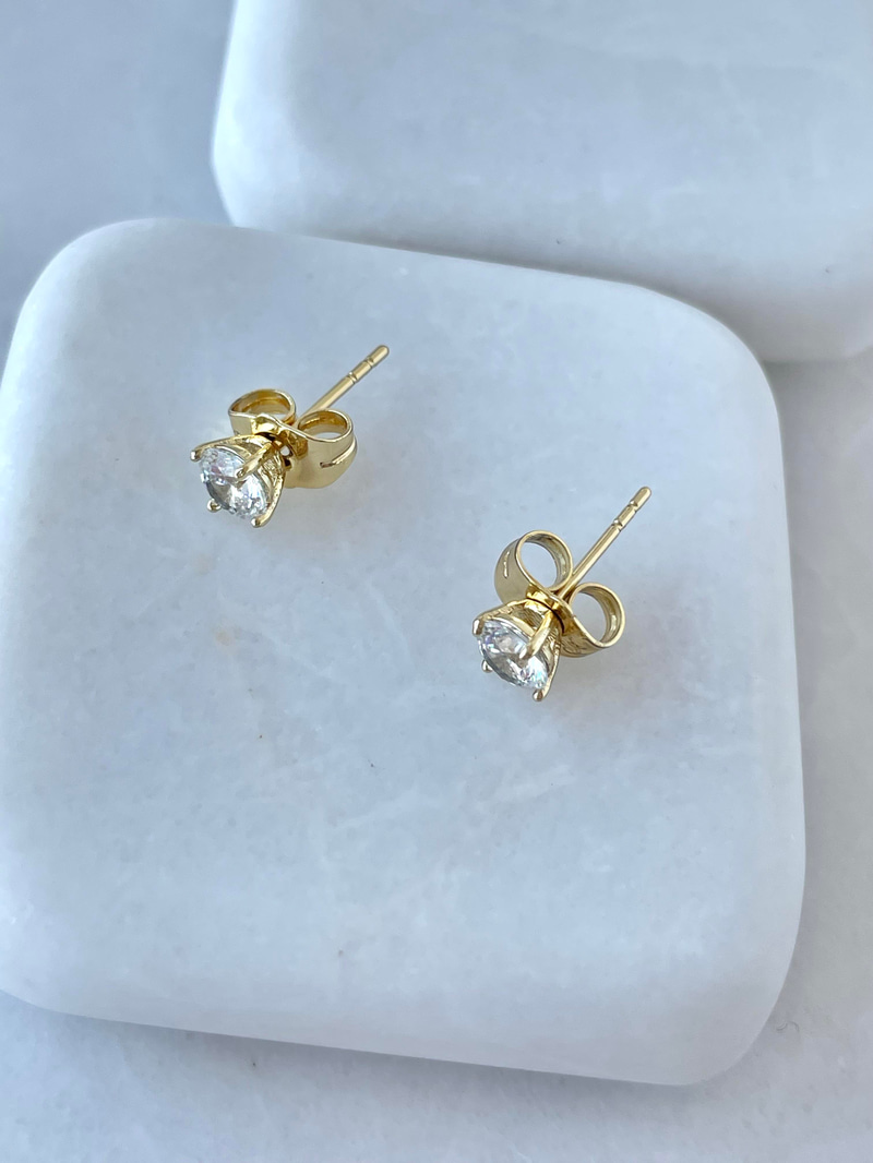Özel Seri Minimal Kristal Küpe 0,5 mm Gold