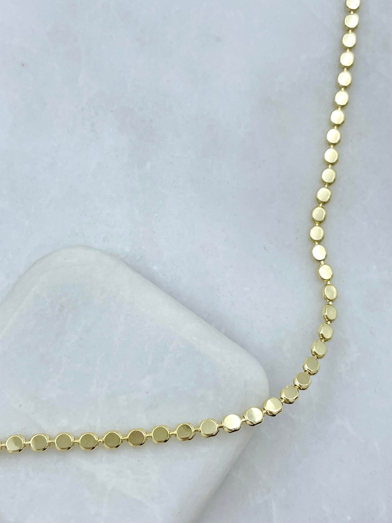 Altın Kaplama Arpa Zincir Kolye 95 cm Gold