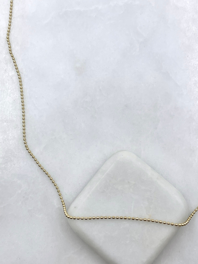 Özel Seri Minimal Topçuk Zincir Kolye 60 cm Gold