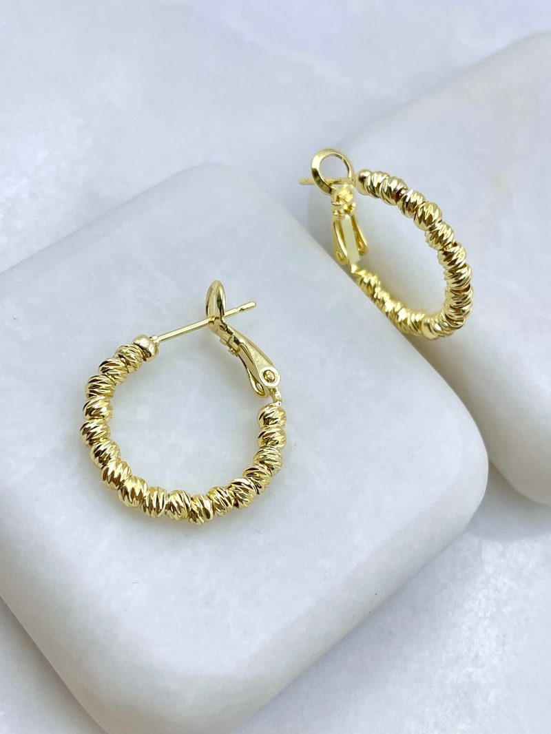 Altın Kaplama Dorika Halka Küpe 2 cm Gold