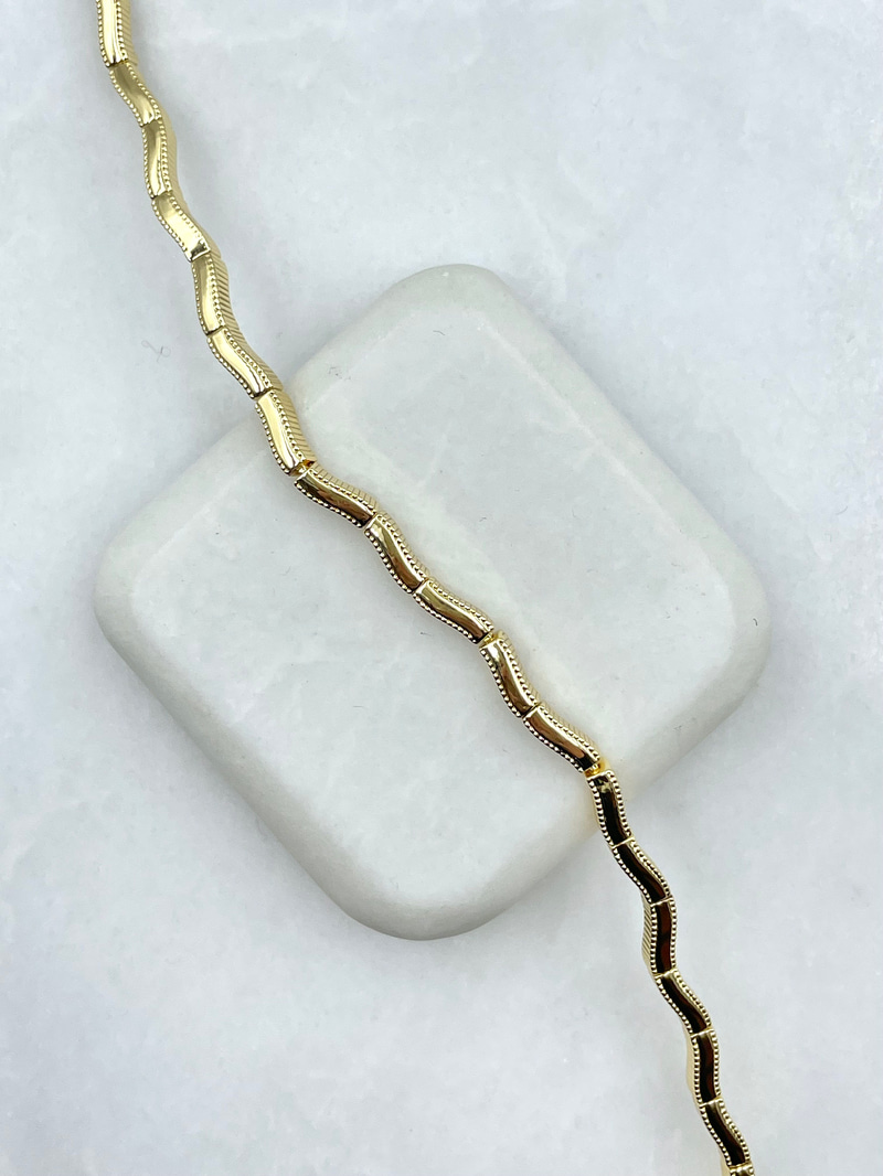 Dalga Model Tasarım Bileklik Gold