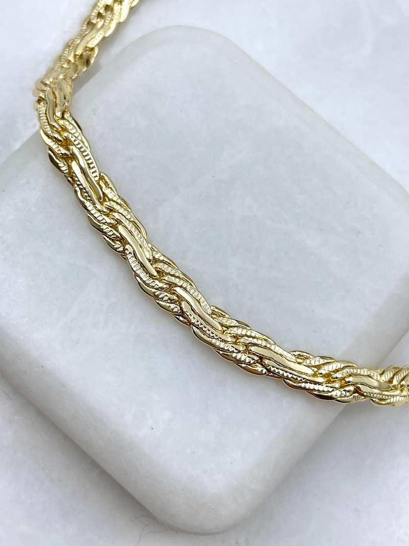 Altın Kaplama Örme Etnik Bileklik Gold