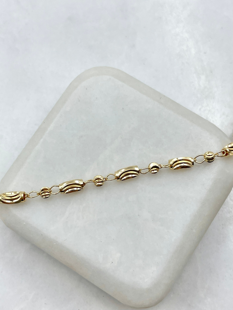 Işıltılı Topçuk ve Boru Zincir Kolye Gold