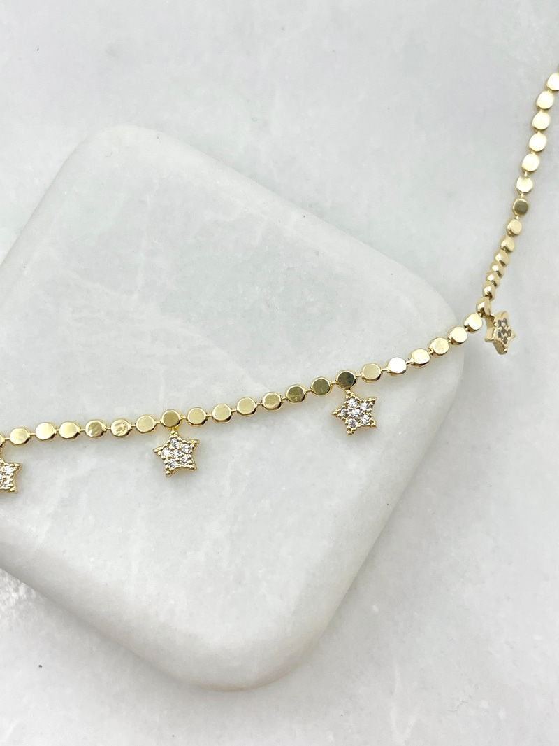Altın Kaplama Yıldız Sallantılı Arpa Kolye Gold