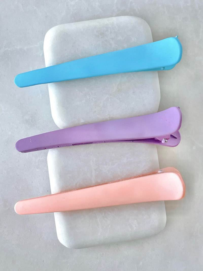 Üçlü Pastel Renkli Yumuşak Pens Toka Renkli