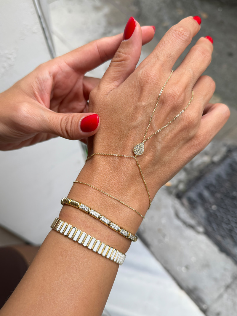 Gömme Taşlı Damla Model Şahmeran Gold