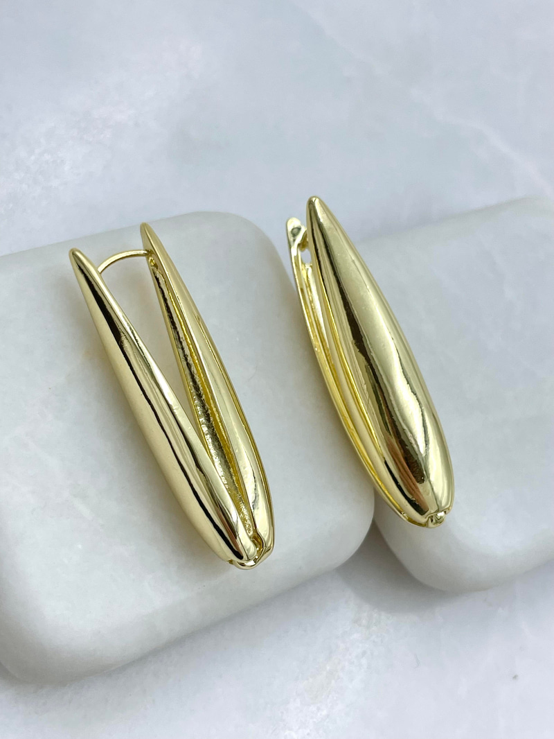 Altın Kaplama Damla Sütun Model Küpe Gold