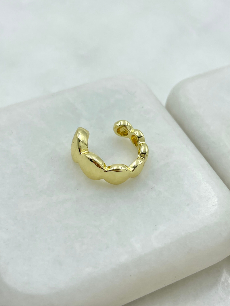 Altın Kaplama Büyük Küçük Daire Model Kıkırdak Küpe Gold