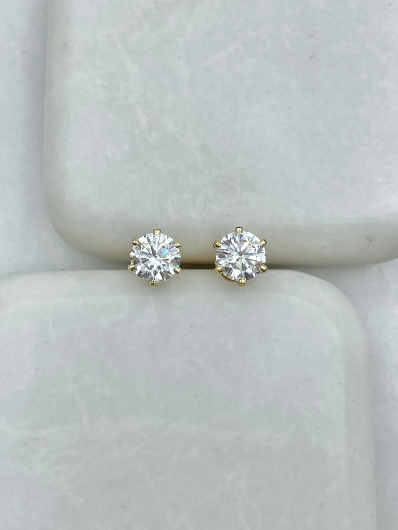 Özel Seri Kristal Taş Küpe 0.6 mm Gold