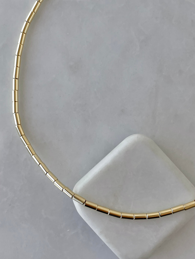 Boru Silindir Kolye Gold