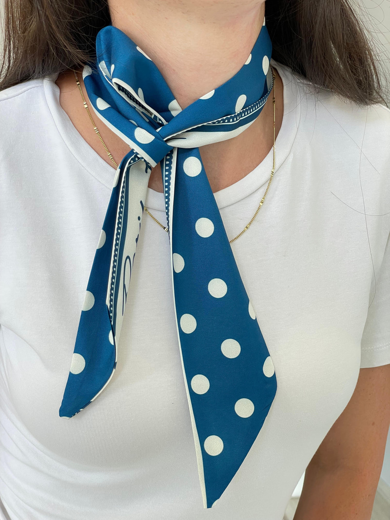 Puantiyeli Bandana Fular Renkli