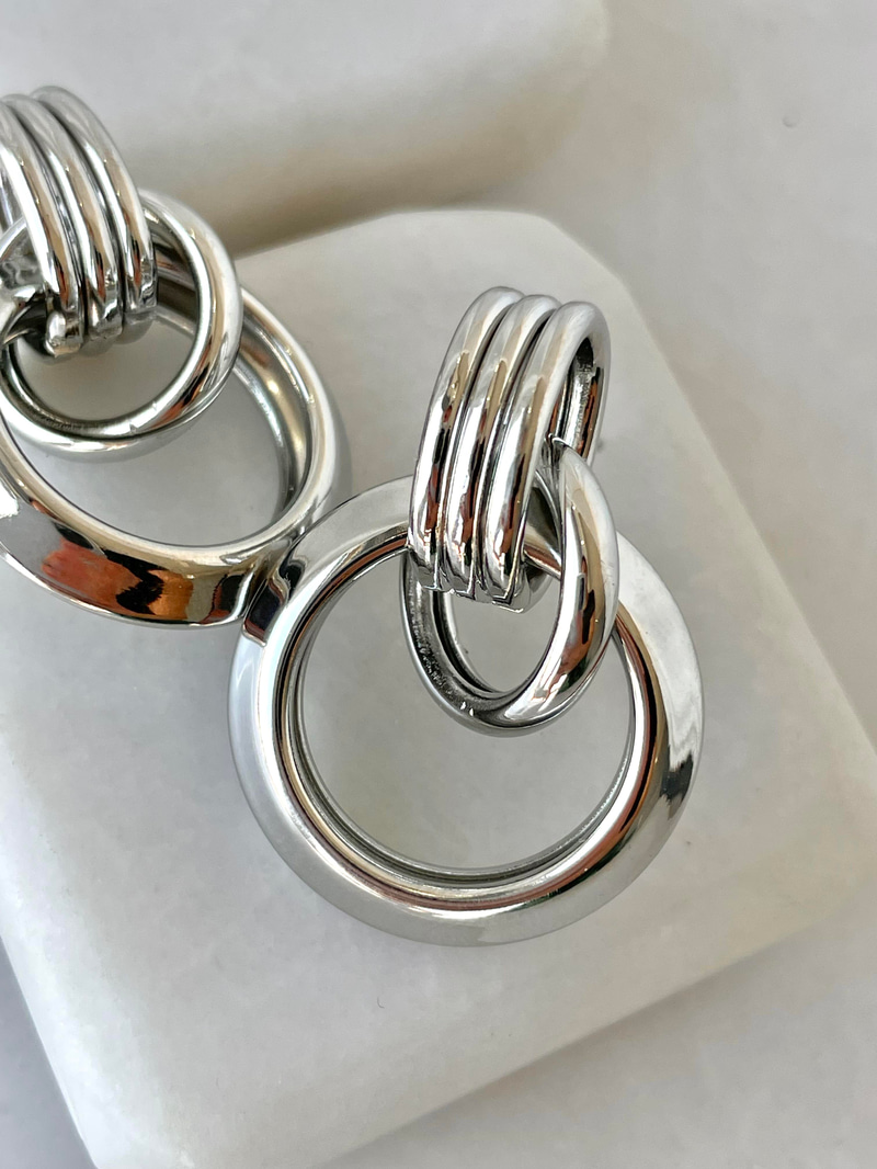 Altın Kaplama İnce Halkalı Vintage Küpe Gümüş