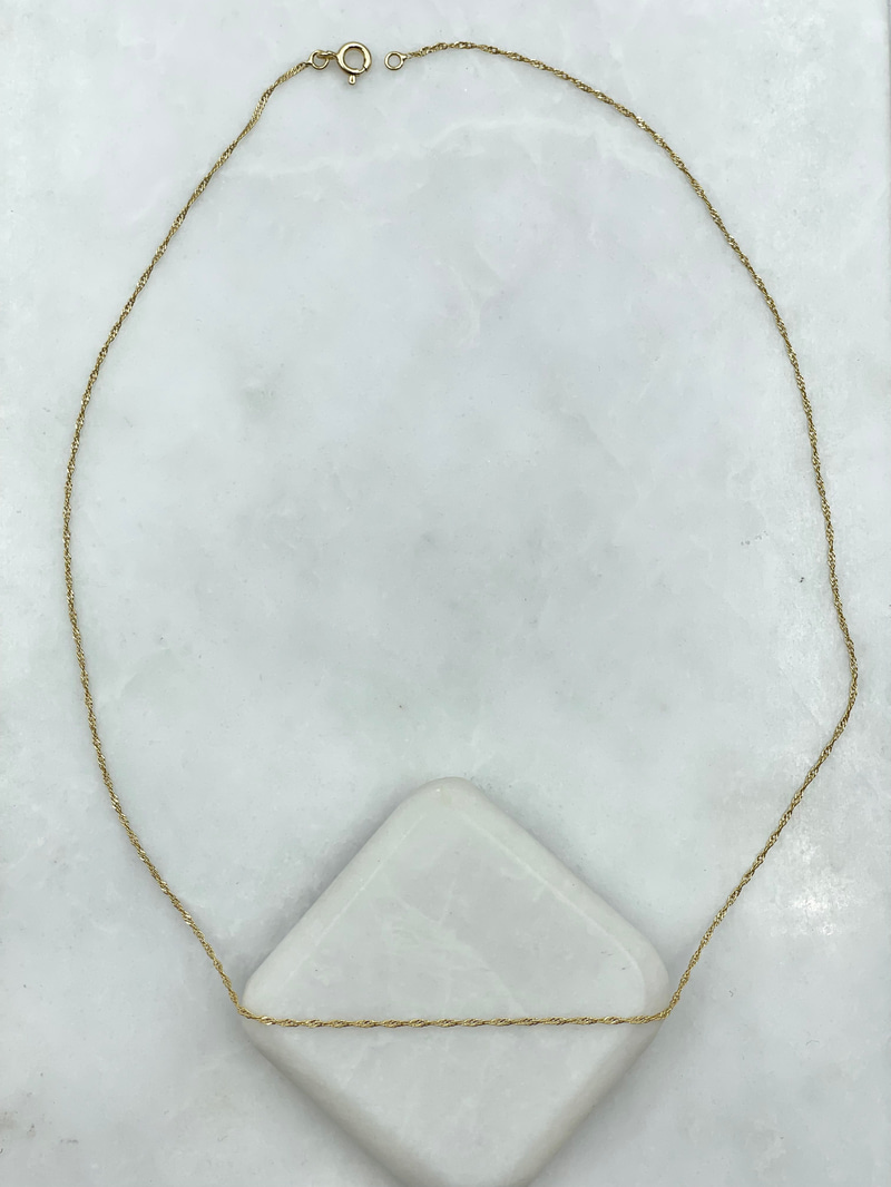 Özel Seri Minimal İnci Zincir Kolye 45 cm Gold