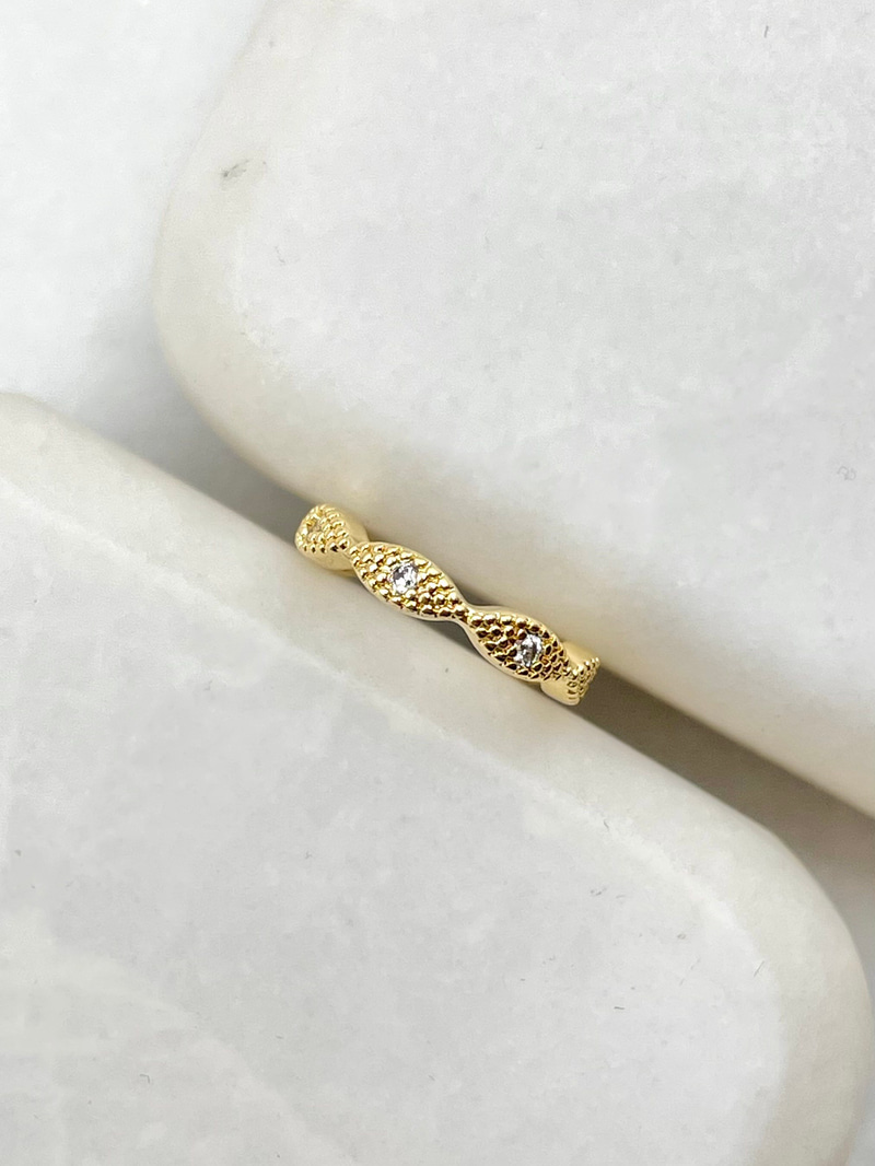 Bohem Taşlı Kıkırdak Küpe Gold