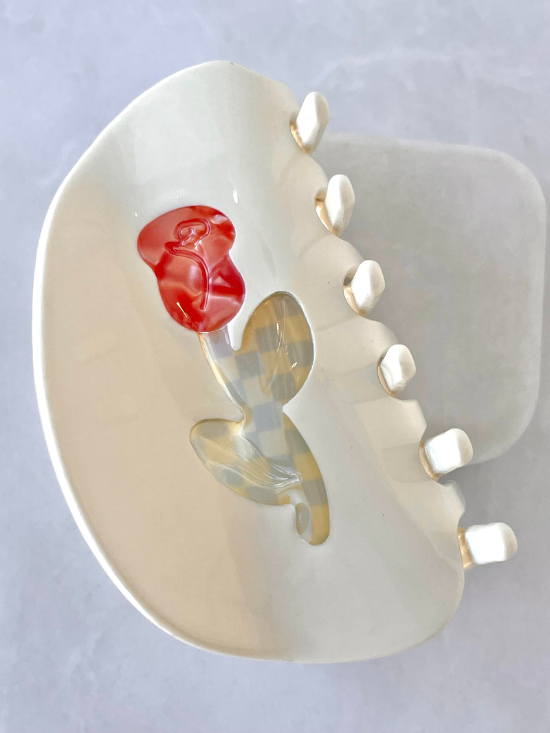 Gül İşlemeli Oval Mandal Toka