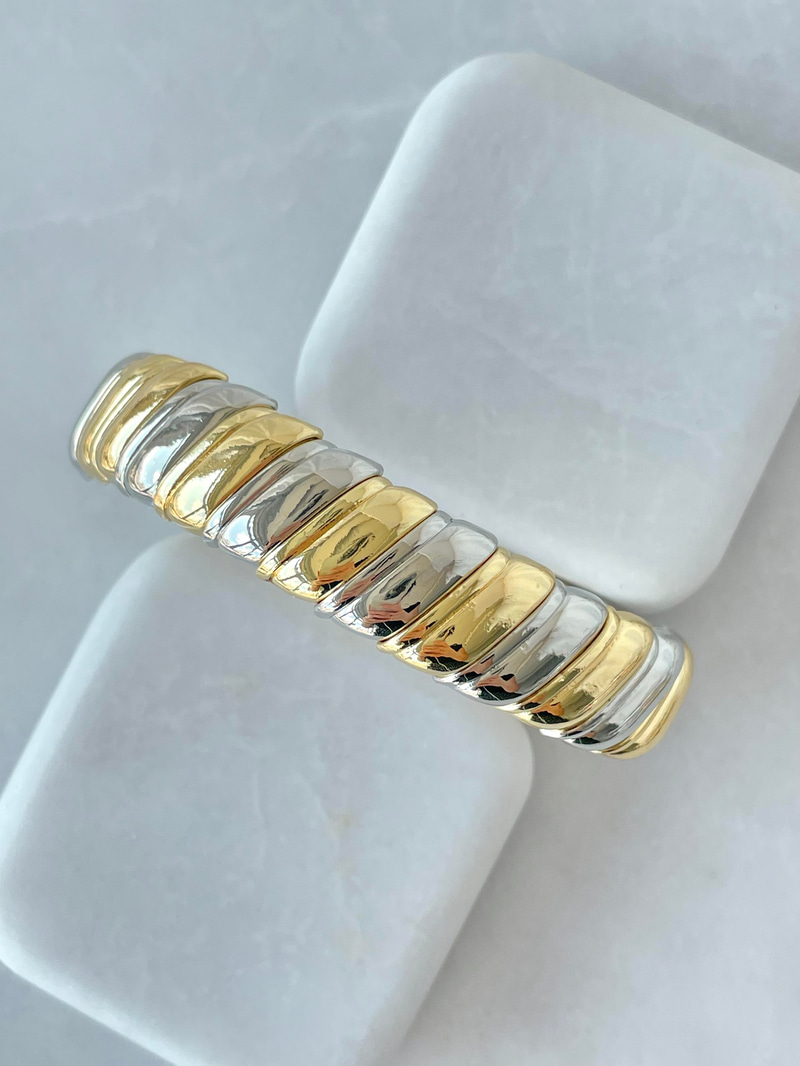 Çift Renk Lastik Bileklik Gold