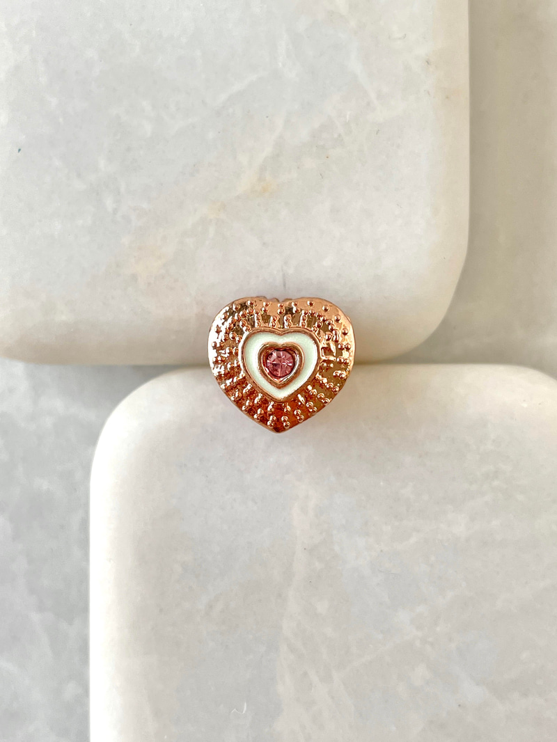 Pembe Taşlı Kalp Pndr Charm