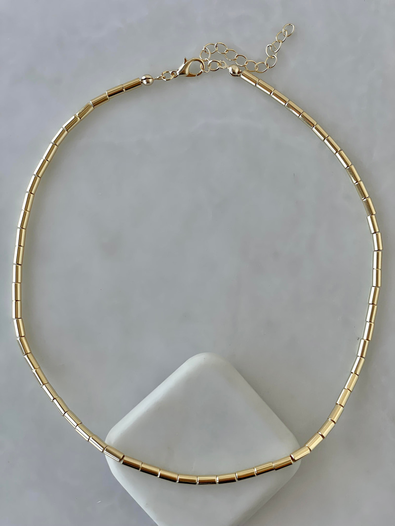 Boru Silindir Kolye Gold