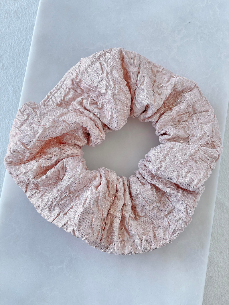 Işıltılı Pofuduk Lastik Toka Toz Pembe