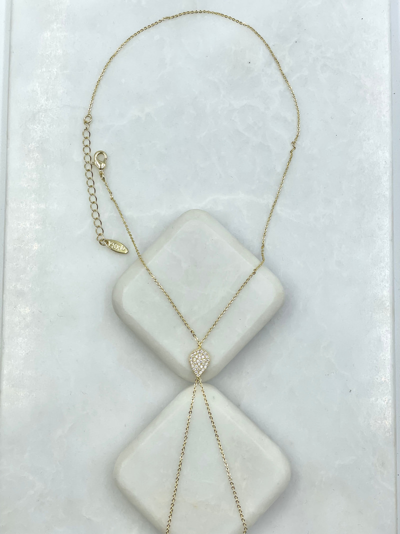 Gömme Taşlı Damla Model Şahmeran Gold