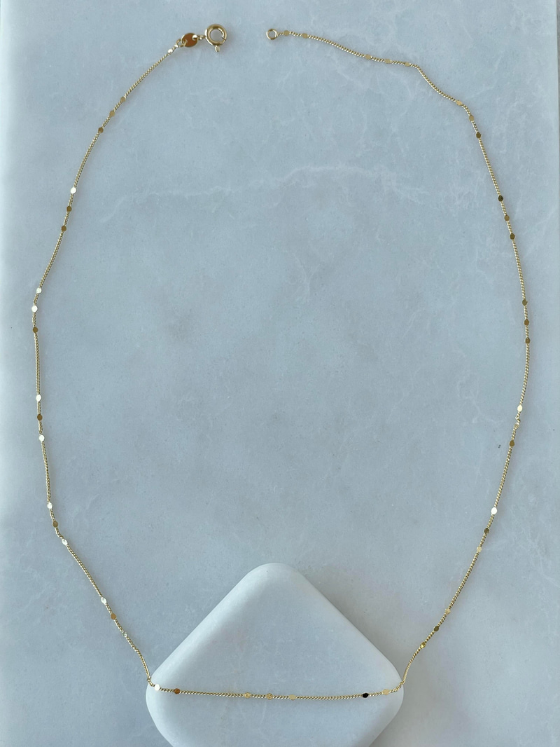 Özel Seri Minimal Pul Yansımalı Zincir Kolye Gold