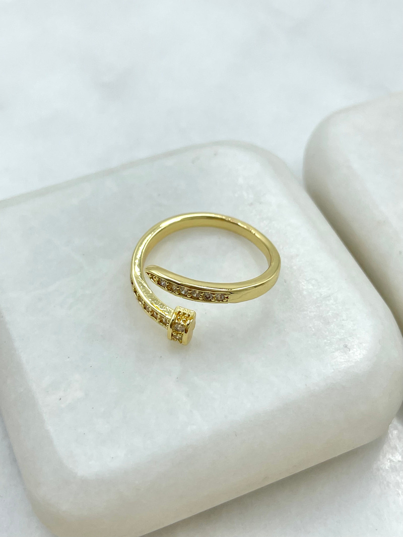 Altın Kaplama Çivi Model Yüzük Gold