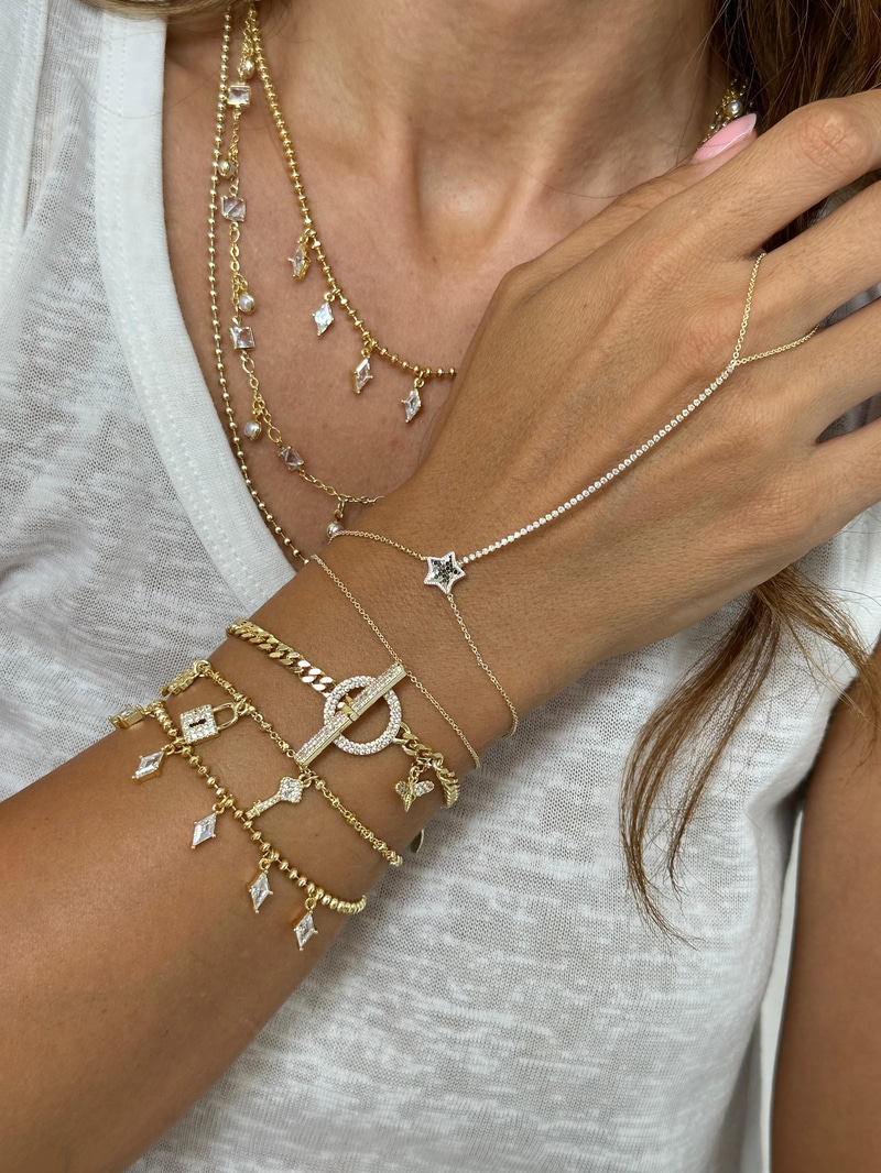 Altın Kaplama Anahtar ve Kilit Model Bileklik Gold