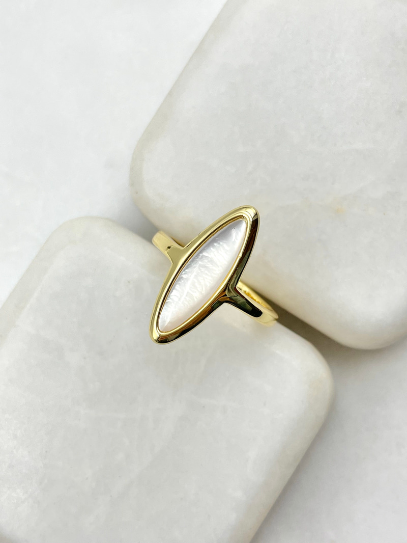 Sedefli Markiz Model Yüzük Gold