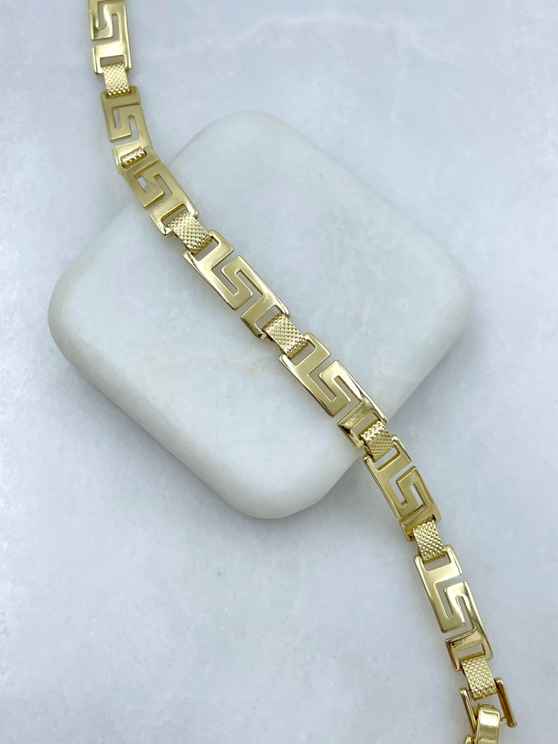 Özel Seri S Model Ezme Plaka Bileklik Gold