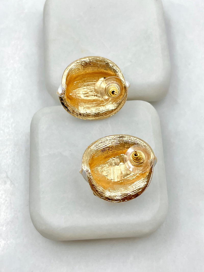 Gold Detaylı Kabuki Küpe Gold