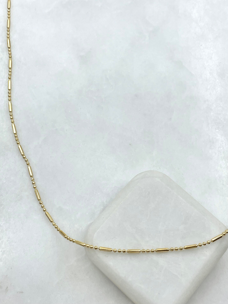 Üç Artı Bir Topçuk Zincir Kolye 60 cm Gold