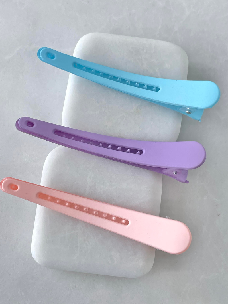 Üçlü Pastel Renkli Yumuşak Pens Toka Renkli