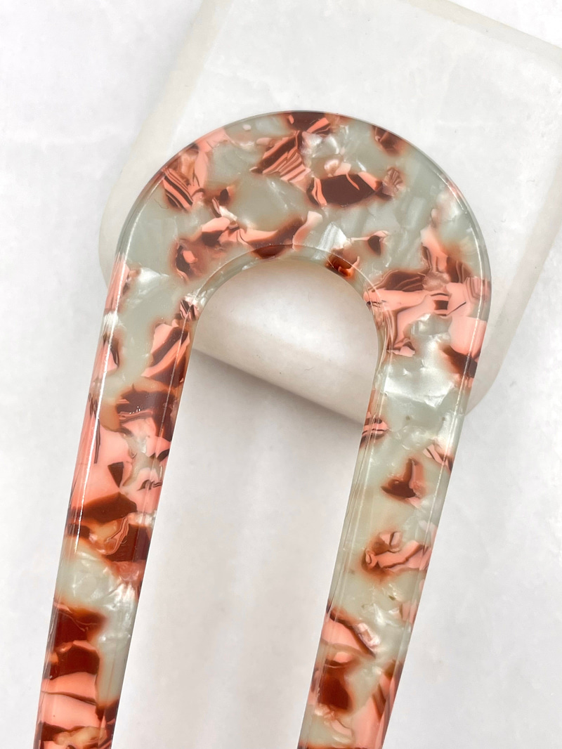 Oval Kemik Topuz Tokası Renkli