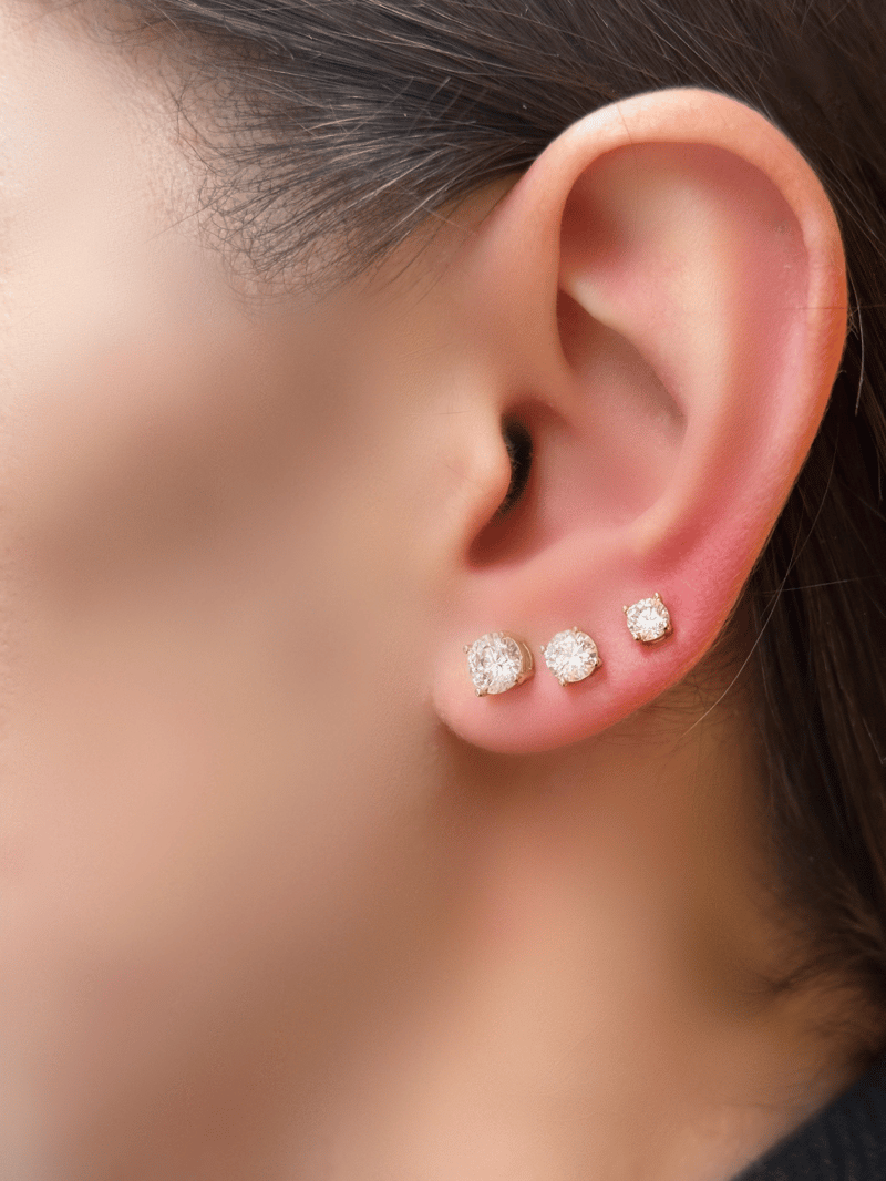 Özel Seri Kristal Küpe 0,6 mm Gold