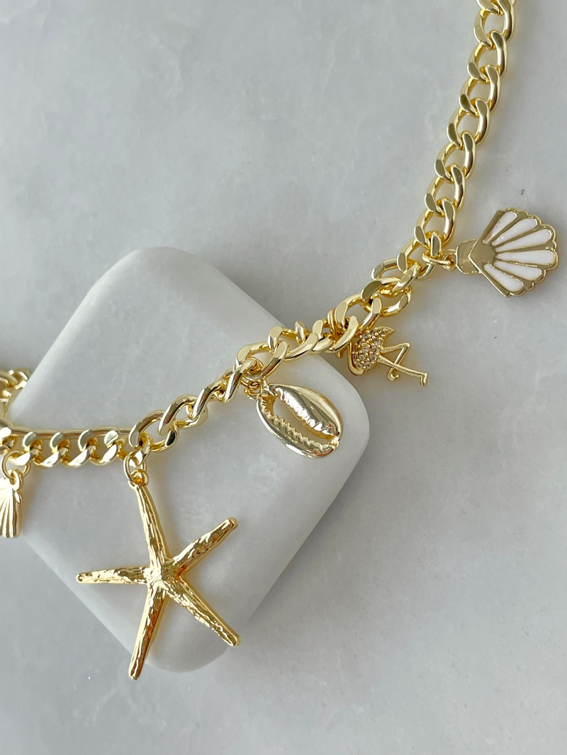 Summer Temalı Kolye Gold