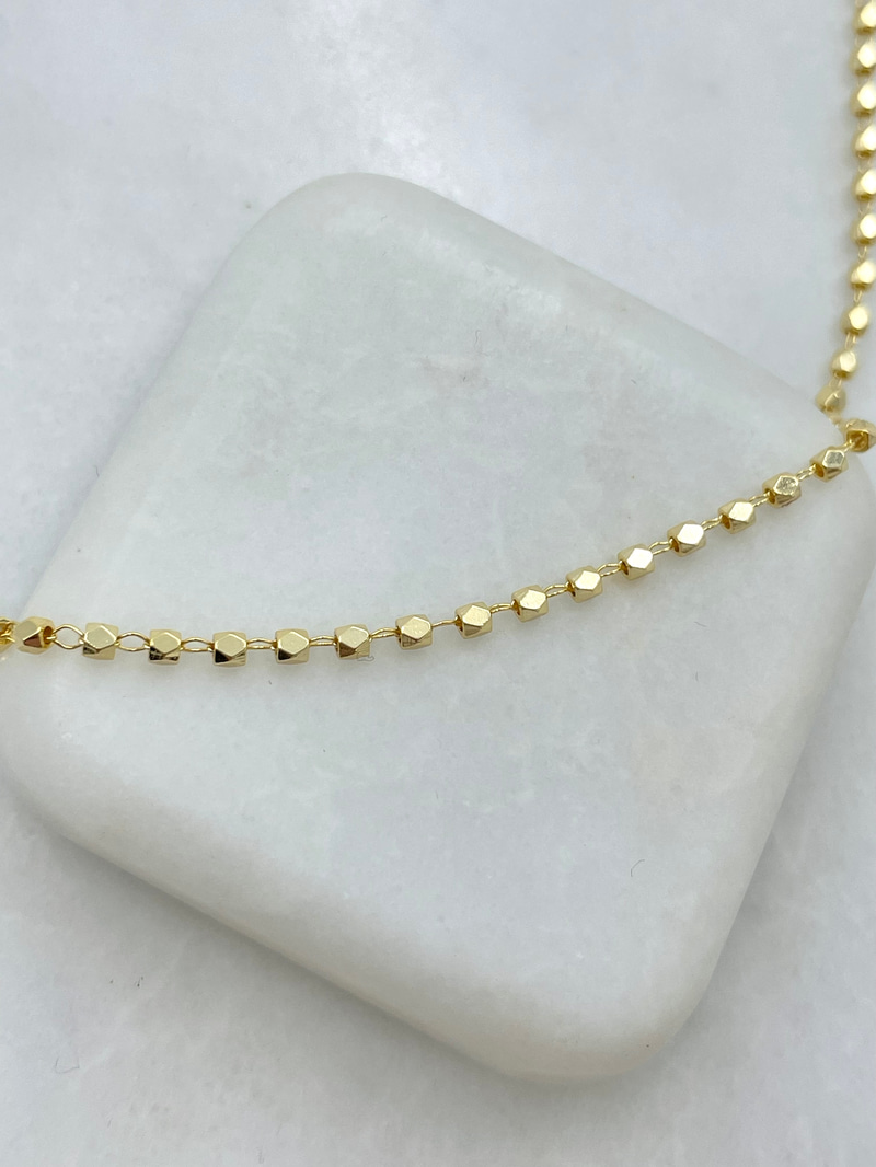 Altın Kaplama Minik Yansımalı Topçuk Kolye Gold