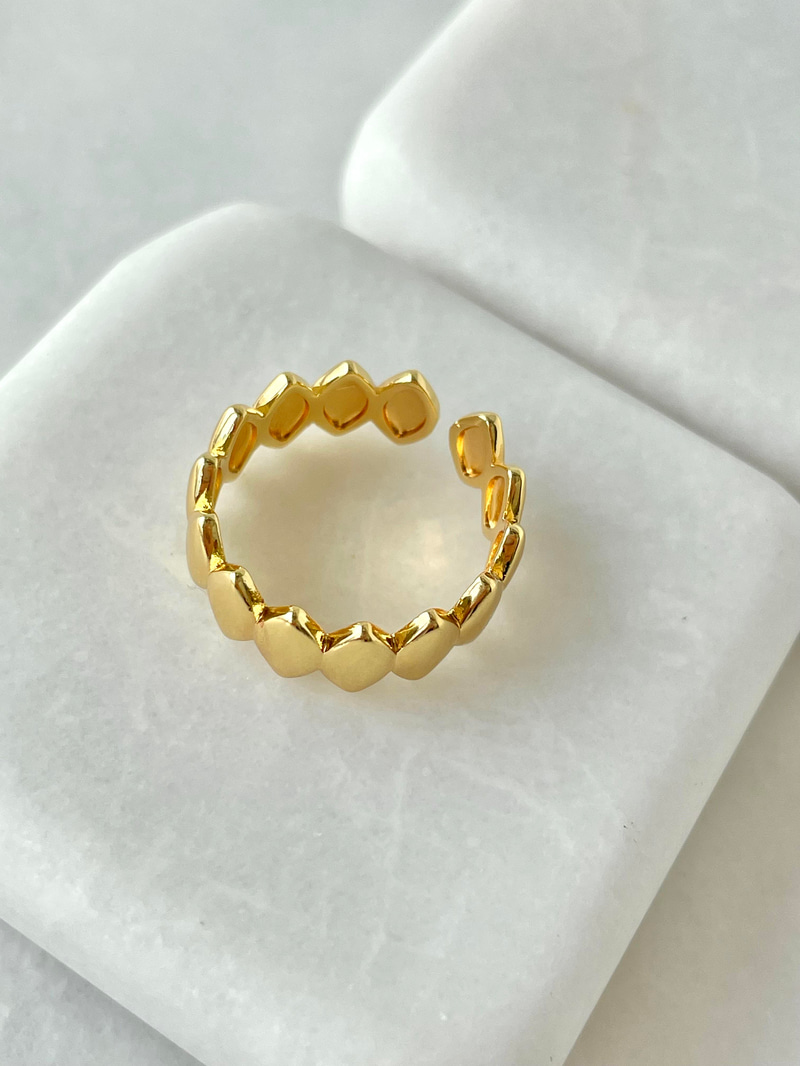 Altın Kaplama Asimetrik Yüzük Gold