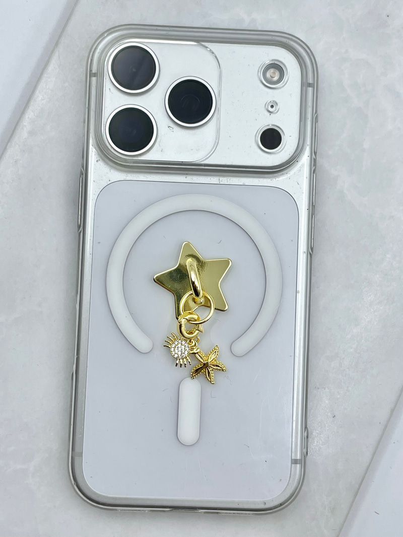 Yengeç Sallantılı Telefon Charmı Gold