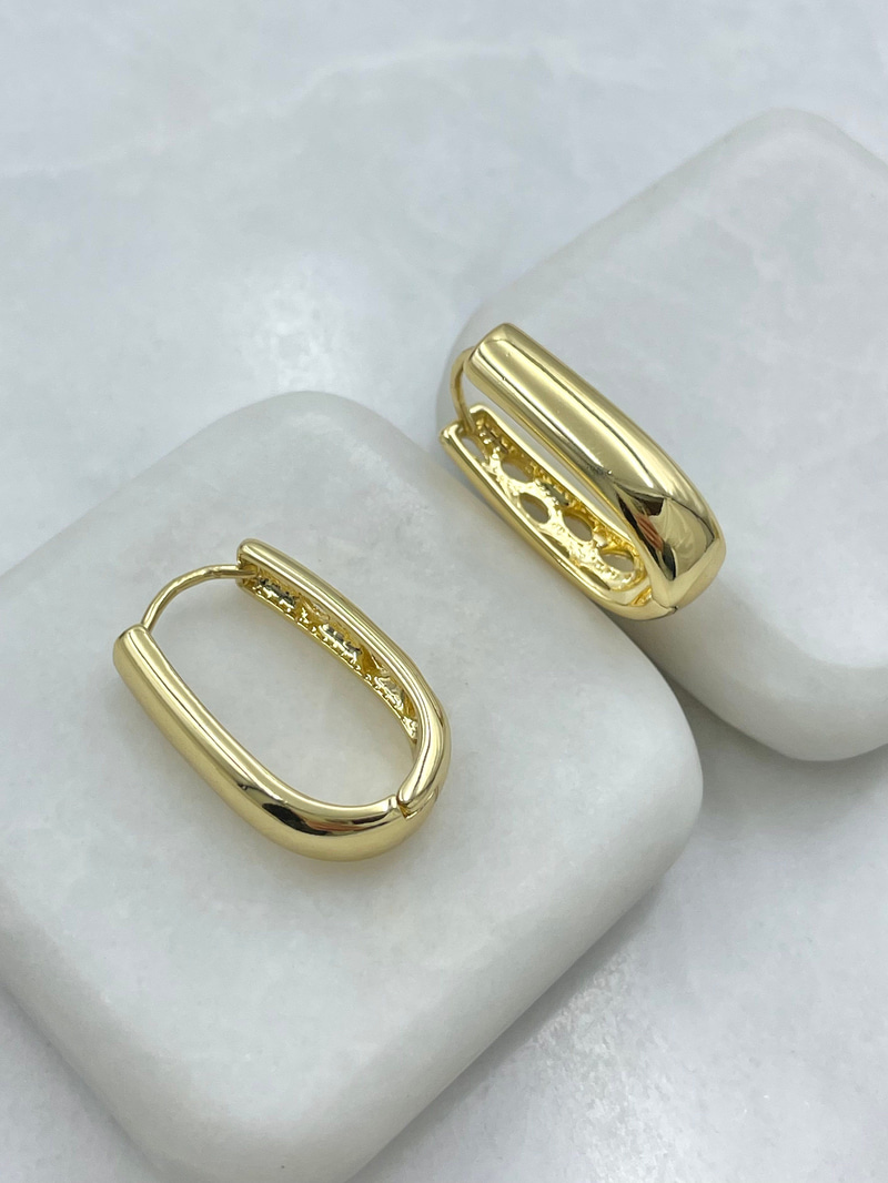 Özel Seri Bombe Kesim Sütun Küpe Gold