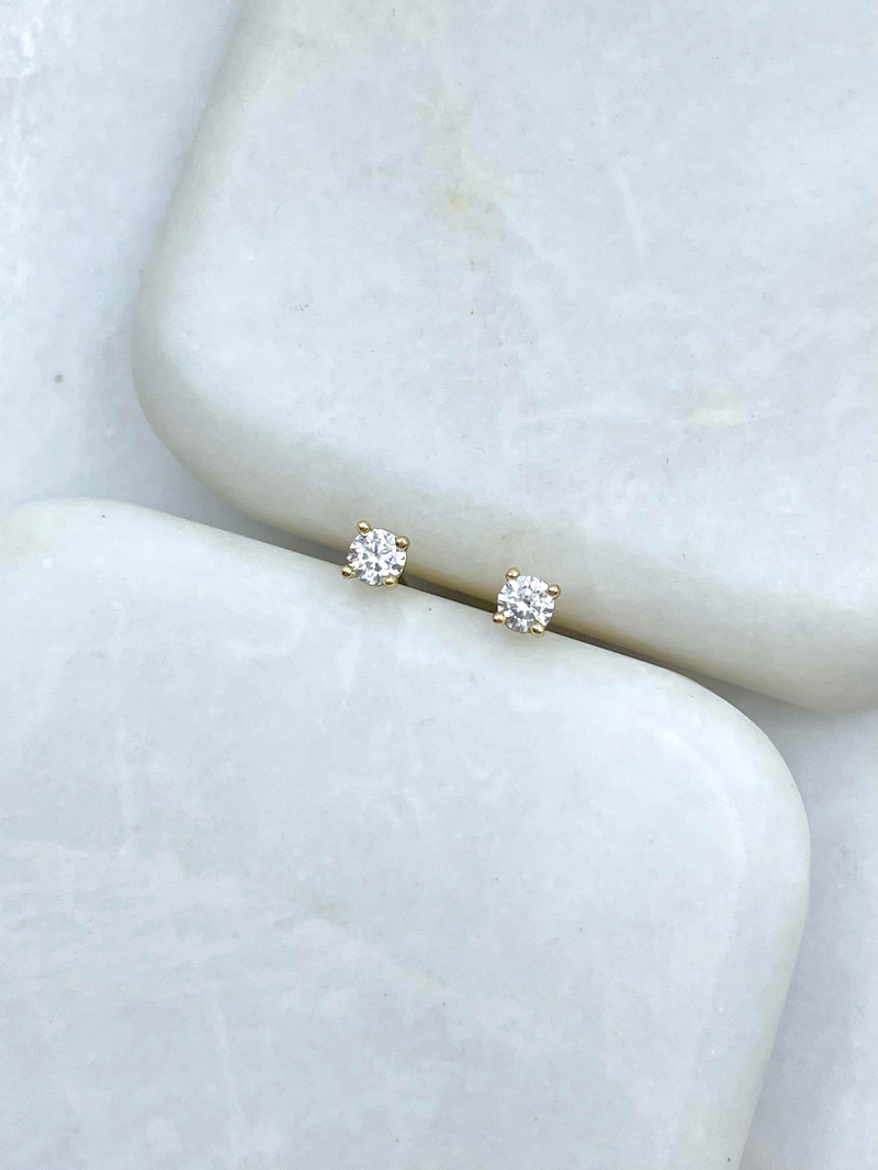 Özel Seri Minimal Kristal Küpe 0,3 cm Gold