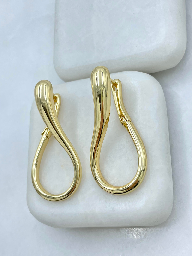 Altın Kaplama İçi Boş Damla Küpe Gold