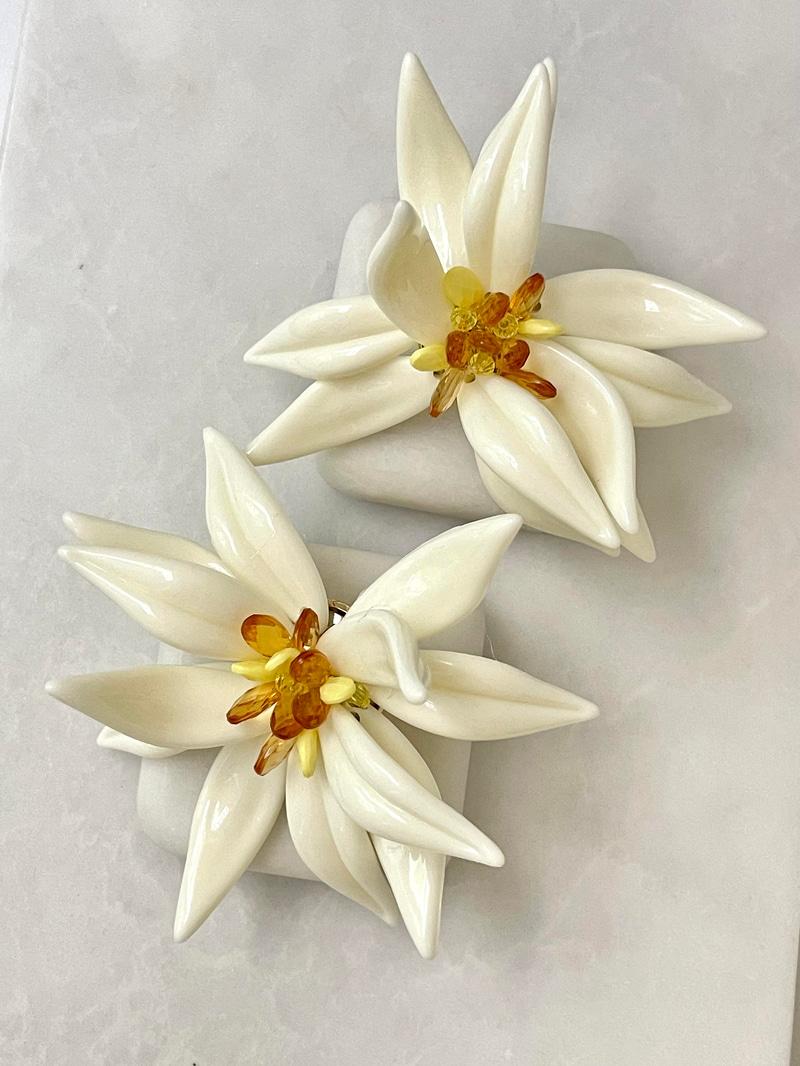 Lotus Çiçek Küpe Renkli