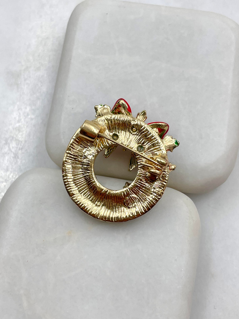 Boncuklu Yılbaşı Süsü Broş Gold