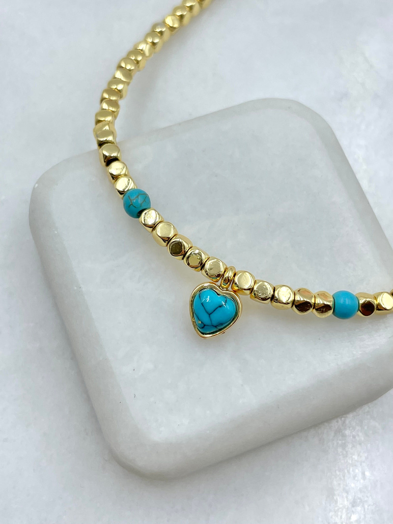 Altın Kaplama Kalp Sallantılı Halhal Gold