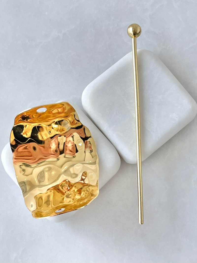 Ezme Plaka Oval Topuz Tokası Gold
