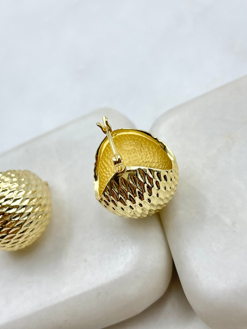 Dokulu Çanta Küpe Gold