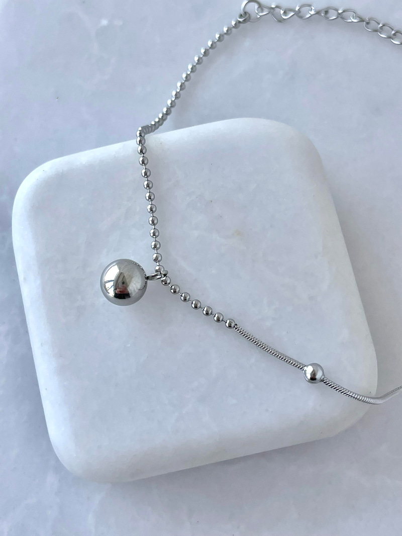 Çelik Yılan ve Topçuk Detaylı Bileklik Gümüş