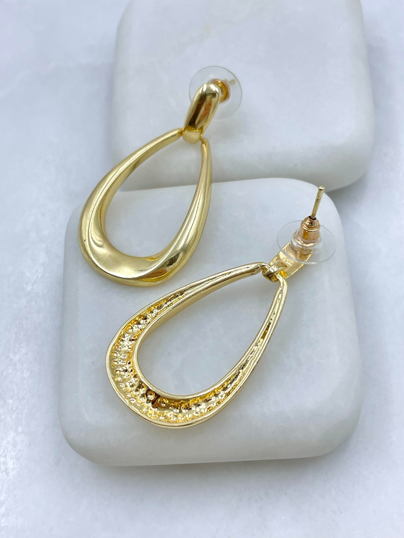 Altın Kaplama Uzun Asimetrik Sallantılı Vintage Küpe Gold